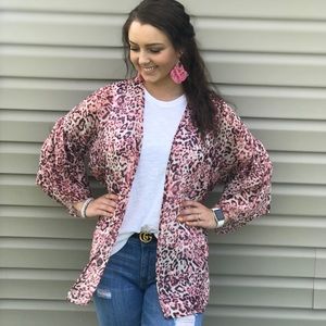 Pink Leopard Print Kimono🌸💕